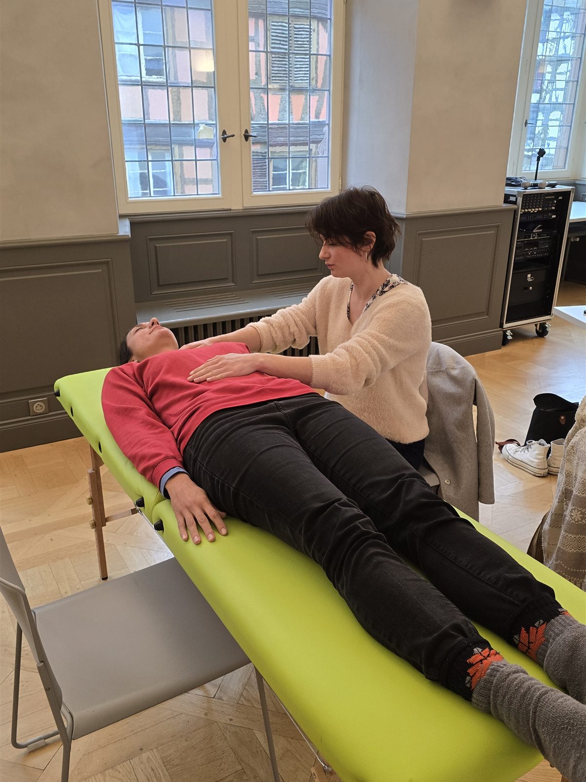 Démonstration d'hypnose pendant une session présentielle
